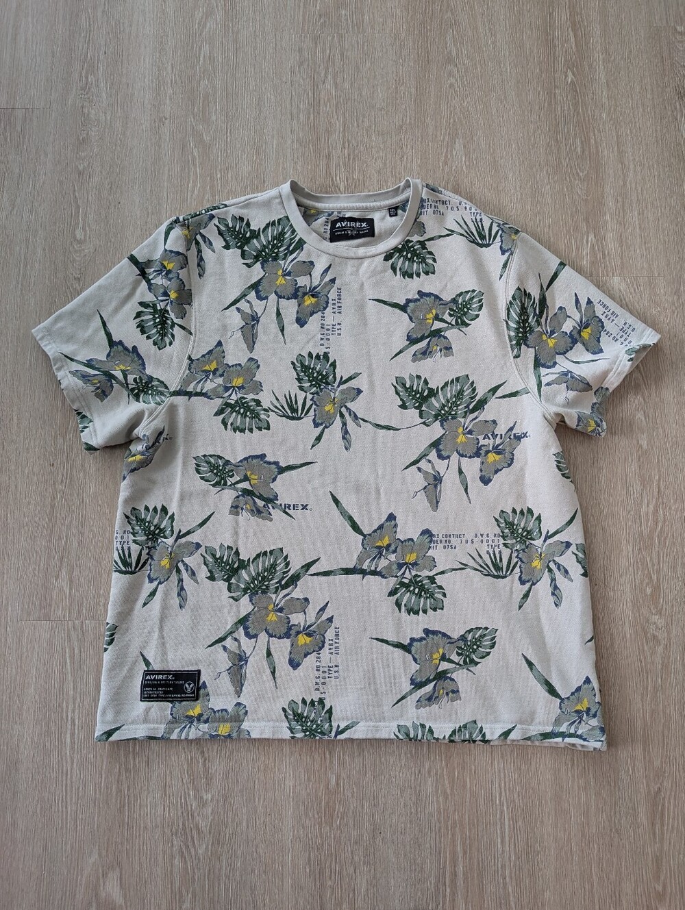 AVIREX Shirt Men's XXL Civilian & Military Tailors Floral Print Short Sleeve